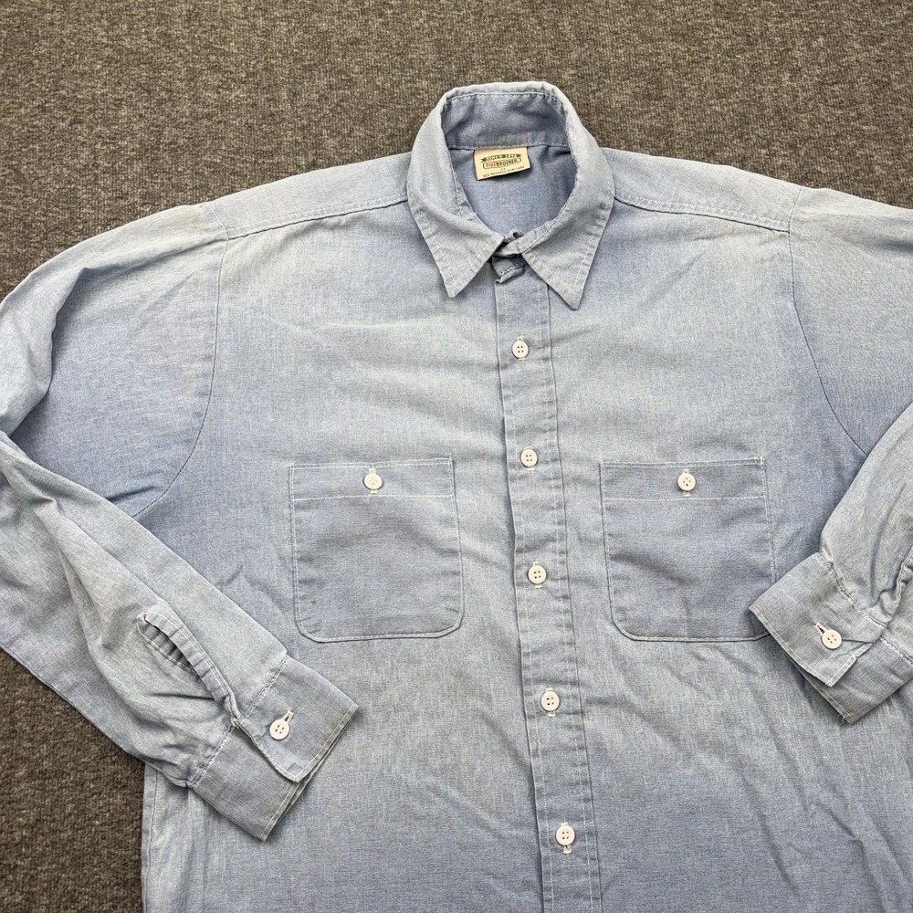 Five Brother Chambray Shirt Long Sleeve Men's Sz M Medium Thin Button Workwear